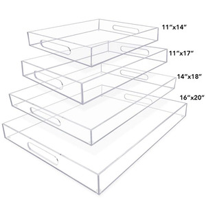 High Quality Tabletop Acrylic <strong>Tray</strong> <strong>Perfume</strong> Jewelry Acrylic Serving <strong>Tray</strong> with Handles ROHS Certificate - Product Image 3