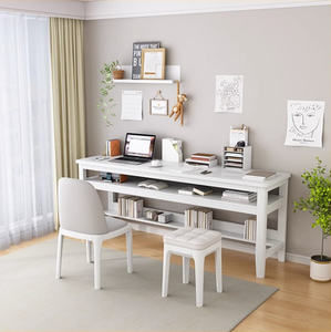 <strong>Computer</strong> Chair and Table Modern Minimalist Table Wooden Study <strong>Computer</strong> <strong>Desk</strong> with Long and <strong>Narrow</strong> Multi-person <strong>Computer</strong> Table - Product Image 5
