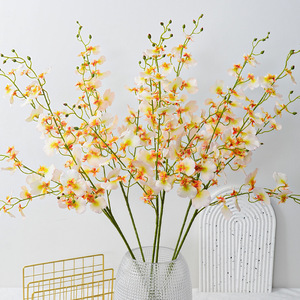 Fleur Artificielle Orchidée Paon Jaune en Soie, Décoration de Mariage, Décoration Intérieure, Accessoires de Photographie - Product Image 4