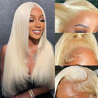 Perruque Cency Straight en Cheveux Humains Vierges à 100 %, Longue, avec Dentelle Frontale Non-Adhésive pour Femme, avec Emballage Personnalisé