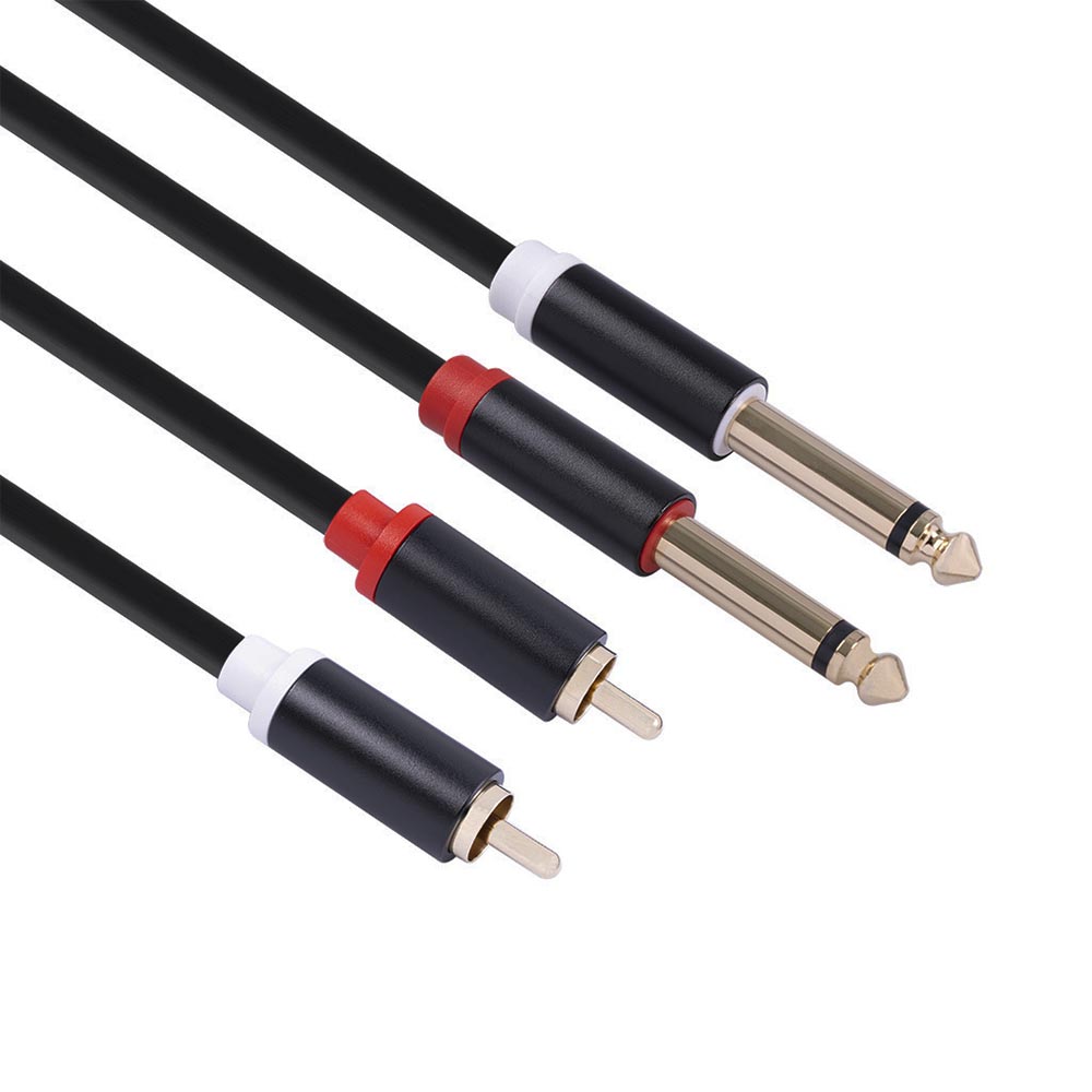Cavo Audio maschio da doppio RCA a doppio Mono da 6.35mm cavo Mixer DVD da 2RCA a 2 6.5mm per altoparlanti amplificatore cavo Audio AV TV