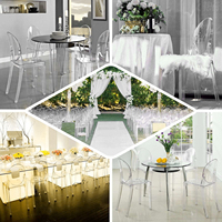 Vente en gros de chaises de soirée en acrylique tabouret haut transparent en plastique acrylique pour banquet de fête chaises de bar fantôme pour événement