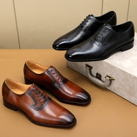 Chaussures habillées Oxford pour hommes en cuir véritable, prêtes à être expédiées – Chaussures de ville formelles de luxe pour le bureau et la Semaine de la Mode