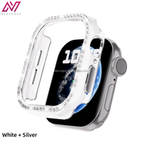 Protection d'écran en verre trempé incrusté de diamants de luxe, antichoc et anti-chute, compatible avec les montres intelligentes séries 7/8/9/10 38-46 mm