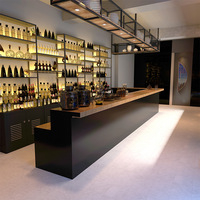 Comptoir de bar au design minimaliste moderne en métal pour restaurants, établissements de restauration rapide, bureaux, réceptions et caisses.