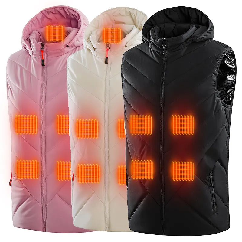 New style Dropship Fashion Mens Womens Multi-Zone Self Heating Shenzhen Suppliers Ladies USB Electric Heated Pad Down Vest