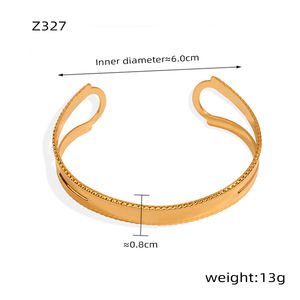 Neue Persönlichkeit Nische-Design geometrischer Titan-Stahl vergoldete Spitze offenes Armband Mode einfacher Schmuck Großhandel - Product Image 2