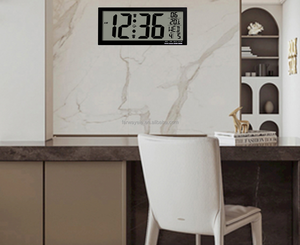 <span class=keywords><strong>Horloge</strong></span> <span class=keywords><strong>murale</strong></span> numérique Horloges de bureau à piles <span class=keywords><strong>avec</strong></span> température <span class=keywords><strong>et</strong></span> <span class=keywords><strong>date</strong></span> Grand affichage Calendrier numérique Réveil pour personnes âgées - Product Image 2