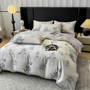Juego de Sábanas Estampadas de Satén Tencel OEKO-TEX 100S, Juego de Ropa de Cama Ecológica de <span class=keywords><strong>Lyocell</strong></span> de 4 Piezas - Product Image 2