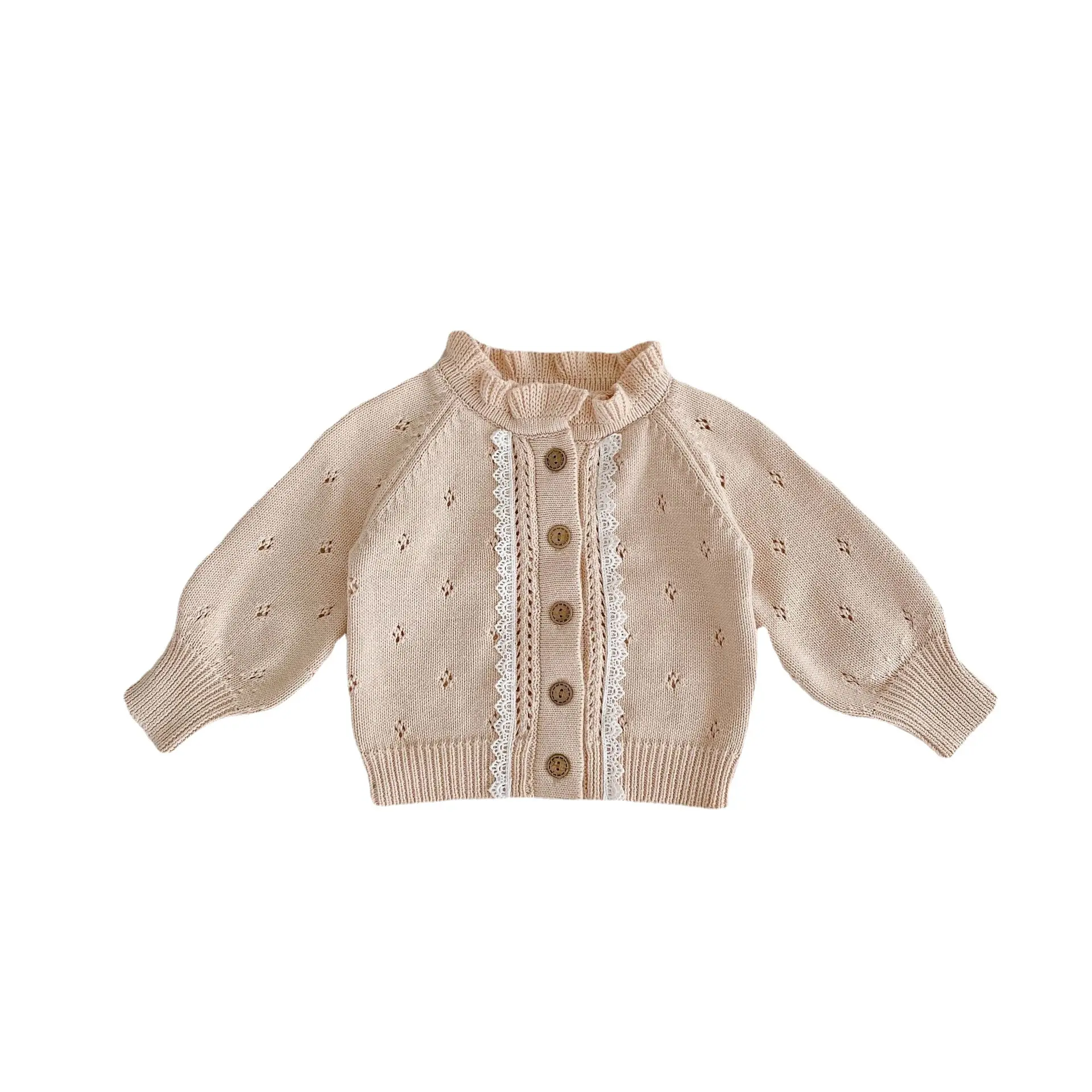 2022 autumn infant clothing superior quality baby sweet lace cardigan Lace Baby knitted coat