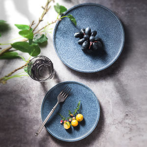 YAYU Meilleure Vente Rétro Pratos De Jantar Para Restaurante Vaisselle En Céramique Personnalisée Bleu <span class=keywords><strong>Sushi</strong></span> Assiettes À Salade Plat Steak Assiette À Dîner - Product Image 4