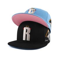 Gorra Snapback Vintage de 5 Paneles con Bordado 3D de Dos Tonos para Hombre, Gorra Plana Lisa con Visera Plana, Gorras de Hip Hop al por Mayor