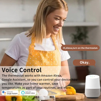 Termostato Inteligente con Pantalla Táctil Tuya WiFi/Zigbee, Panel LCD, Control Remoto por Aplicación/Voz, Programable con Horarios de 7 Días