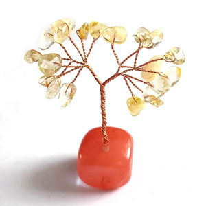 Citrine <b>Crystal</b> <b>Tree</b> With Raw Stone Base Handmade Desktop Ornament For Home Decoration - Product Image 1