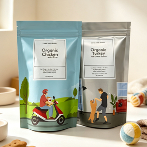 Bolsa de embalaje impermeable con cierre de cremallera y diseño personalizado para refrigerios de mascotas, para golosinas de perros y gatos - Product Image 4