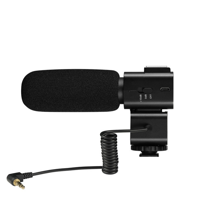 shotgun Microphone Mounted on DSLR Camera Live Microphone Photo Studio Accessories Photography