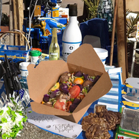 Boîtes rigides personnalisées écologiques jetables en papier kraft pour plats à emporter, conteneurs à nouilles wok avec vernis brillant et pelliculage mat
