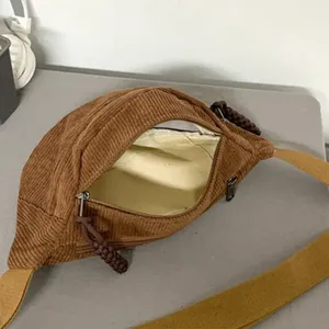 חבילת מותניים לנשים קיבולת גדולה פוליאסטר פאני פאק סטריט סִגְנוֹן תיק חזה אופנה כתף מוצלבת כרית חגורת מותן מזדמנת - Product Image 5
