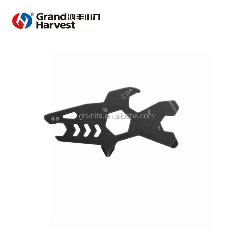 Shark Design Key Ring Opener Screwdriver Hexagon Wrench Mini Survival Multi Tool Card Knife