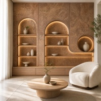 Revêtement mural flexible en pierre souple de quartz brun doré antique, résistant au feu et à l'eau, panneau de carrelage pliable pour hôtel et salle de sport