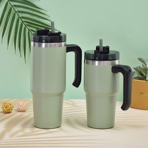 Factory Direct Sale 30oz Stainless Steel Vacuum <b>Insulated</b> Travel Tumbler Car <b>Mug</b> With Handle Straw - Product Image 4