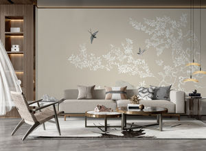 Murale murale brodée à la main personnalisée avec des oiseaux et des fleurs, artisanat traditionnel chinois, revêtement mural texturé pour la décoration murale de maisons de luxe - Product Image 5