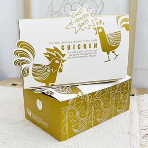 Caja para Hamburguesas de Pollo Frito Ecológica con Impresión Personalizada y Opción de Grabado en Relieve para Cajas de Envío de Sushi y Comida para Bebés, Papel de Grado Alimenticio - Product Image 4