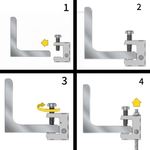 Thanh chủ đề thép kim loại BC chùm kẹp điện cáp mùa xuân thép strut kênh setscrew mặt bích chùm Clip - Product Image 2