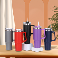Mug de voyage isotherme en acier inoxydable à double paroi avec poignée, personnalisable avec logo, 20 oz, 30 oz, 40 oz
