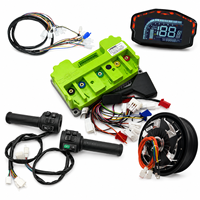 QSMOTOR 12 V4 1500W 30H con Controlador Fardriver ND72260 y Pantalla LCD DKD, Kit Completo de Cableado y Interruptor de Aceleración