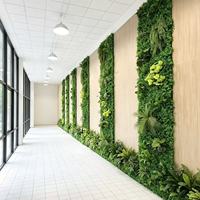 Panneau Mural Végétal Vert Artificiel Faux Gazon et Feuillage, Plantes Artificielles pour Jardin Vertical, Mur Végétal en Plastique Très Vendu