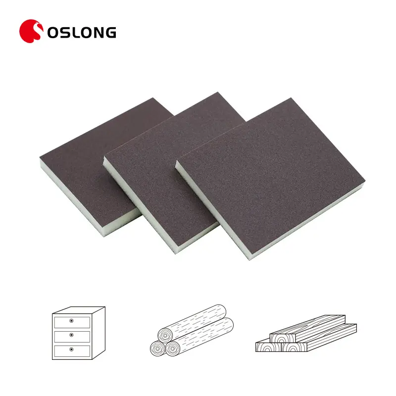 Oslong Double-sided Flexible Automotive Sanding Block 150 Grit Aluminum Oxide Wood Sanding Sponge
