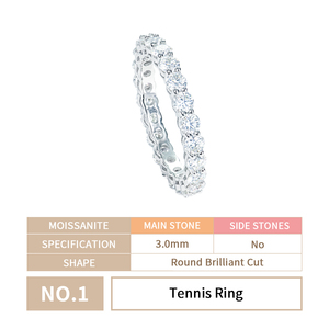 Anelli Personalizzabili Xingyuegems in <span class=keywords><strong>Argento</strong></span> <span class=keywords><strong>925</strong></span> <span class=keywords><strong>e</strong></span> Placcati Oro con Moissanite, Anelli Cubani <span class=keywords><strong>e</strong></span> Tennis alla Moda per Matrimoni <span class=keywords><strong>e</strong></span> Regali - Product Image 2