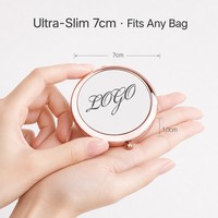 BUYWAY Özel Logo Baskılı Yuvarlak Metal Kompakt Ayna Çift Taraflı Kurumsal Promosyon Hediyesi Toplu OEM İşlemeli İş Hatırası