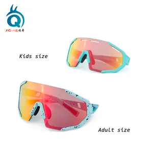 Family design oversize cycling sunglasses polarized interchangeable lens sport sunglasses with 3 lens