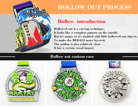 Médaille de récompense personnalisée en alliage de zinc or, argent, bronze avec ruban, trophée moulé sous pression 3D, couronne de blé, médaille en métal pour compétition sportive