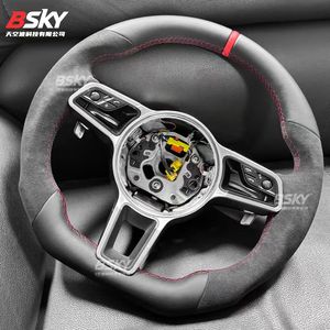 Volante in pelle e Alcantara per Porsche, compatibile con 718/911/Macan/Cayenne/Panamera - Product Image 4