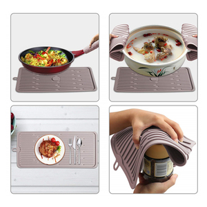 Tovaglietta da tavolo da cucina antiscivolo resistente al calore in <span class=keywords><strong>Silicone</strong></span> gomma per asciugare i piatti tappetino di protezione da banco - Product Image 2