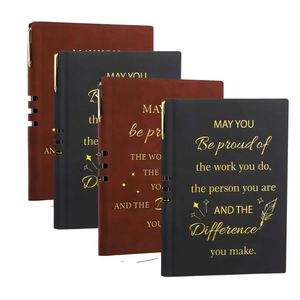 Cuaderno de Direcciones A3 con Espiral de Cuero PU, Regalo Promocional, 80 Hojas, con la Deseada Éxito en su Trabajo - Product Image 1