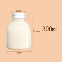 Venta al por mayor botella de bebida de plástico de grasa redonda vacía, botella de PET transparente para leche de perla té jugo de fruta bebidas embalaje