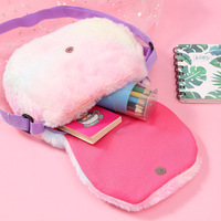 Sac fourre-tout de luxe en peluche pour filles avec fermeture éclair, design licorne personnalisable, décontracté et chaud