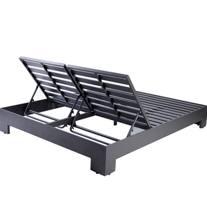 Luxo Duplo moderno Sun Lounger Alumínio portátil <span class=keywords><strong>Beach</strong></span> Pool Chaise Lounge Outdoor Garden Day <span class=keywords><strong>Bed</strong></span> para Hotéis e Resorts - Product Image 4