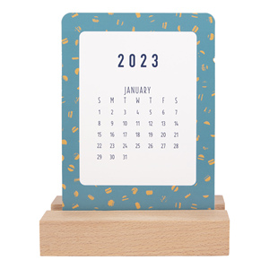 Table Promotional Business Gifts Cardboard Stand Clip Desktop Calendar With Wood