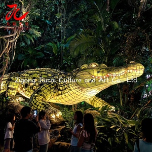 Lanterne personnalisée en forme de <span class=keywords><strong>crocodile</strong></span> de grande taille, étanche, réaliste, sculpture d'animal pour la <span class=keywords><strong>décoration</strong></span> de parcs à thème en plein air et de festivals de lumières - Product Image 3