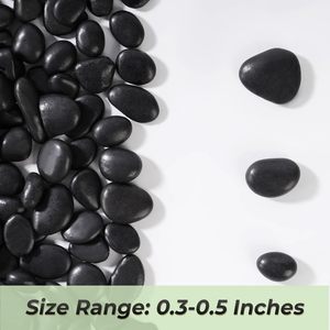 Batu Kerikil Alam Hitam Mengkilap, Dipoles, dan Dicuci Air, Batu Dekoratif untuk Akuascape Modern, Pot Tanaman, dan Taman - Product Image 3