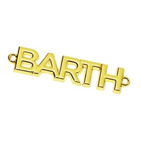 Étiquettes de logo creuses de bikini imperméables étiquettes de couture de lettre d'or personnalisées accessoires de maillot de bain plaque de lettre en métal pour tapis
