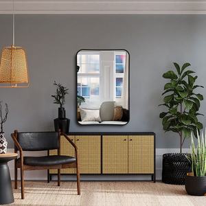 Espejo <span class=keywords><strong>de</strong></span> Baño Rectangular Grande <span class=keywords><strong>de</strong></span> 90x60cm, Negro, para Montar en la <span class=keywords><strong>Pared</strong></span>, 4mm <span class=keywords><strong>de</strong></span> Grosor, <span class=keywords><strong>Marco</strong></span> Metálico Moderno, Espejo Decorativo Colgante - Product Image 5