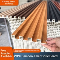 Panneaux de grille en fibre de bambou personnalisés par le fabricant, panneaux muraux WPC, décoration murale de fond, imperméables