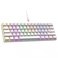 Mini Teclado Mecánico para Juegos con Cable de 61 Teclas, Retroiluminación RGB al 60%, Interruptores Azules, Interfaz USB, Programable, Anti-Ghosting