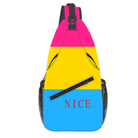 Sac de poitrine en polyester robuste personnalisé arc-en-ciel gay, impression par sublimation haute définition pour la marche des fiertés et l'usage quotidien